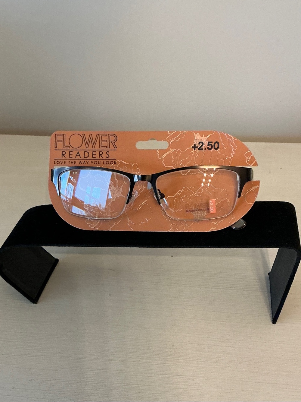 Authentic, Flower by Drew Barrymore, +2.50 Brown Reading Glasses